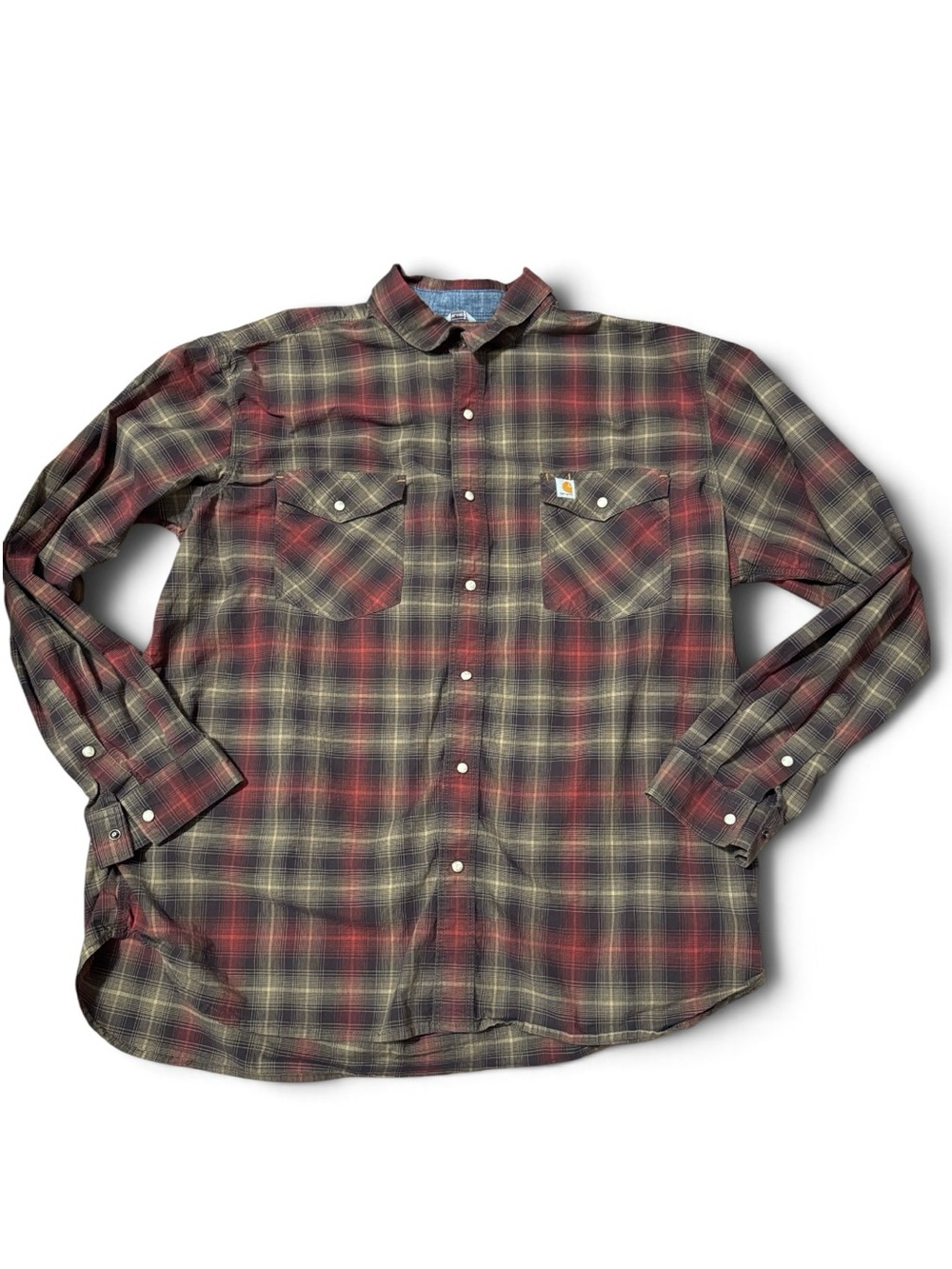 CARHARTT Men’s plaid pearl snap size XXL